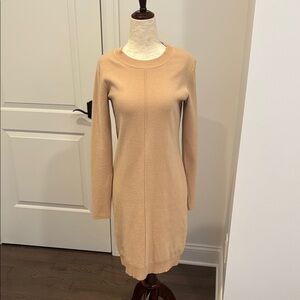 T Tahari Classic Camel Long Sleeve Dress